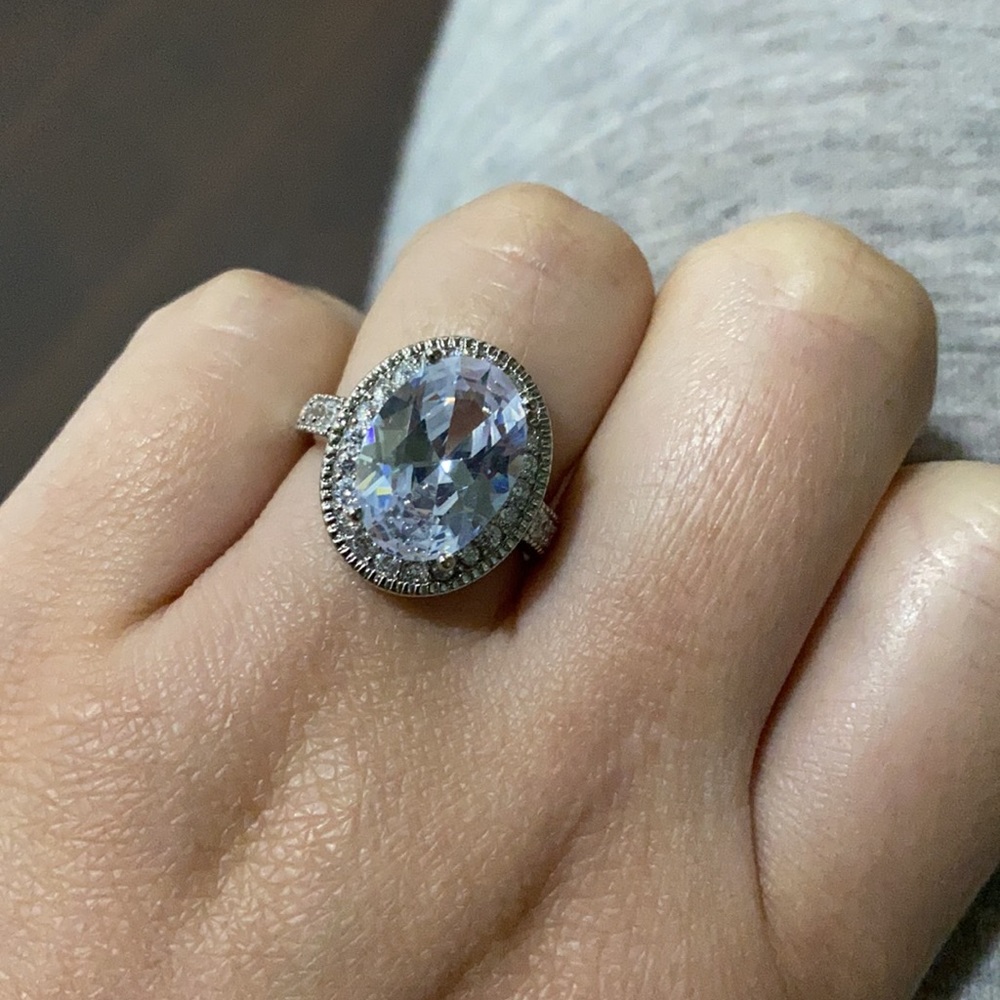 NEW Gorgeous Stamped 925 Silver Big stone Ring - Picture 3 of 5